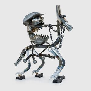 SugarPost Steel Sculpture of Cowboy on Horse